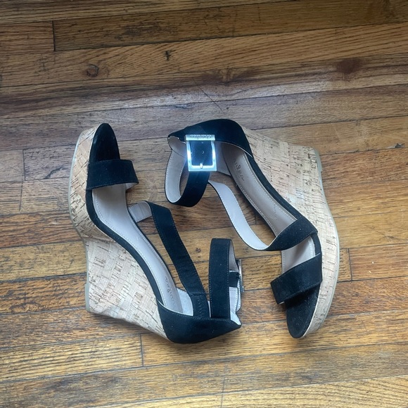 Cork wedge black heels - Picture 2 of 9